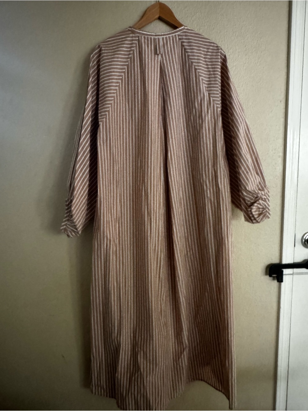 COS Beige and White Striped Midi Dress - Picture 4 of 5